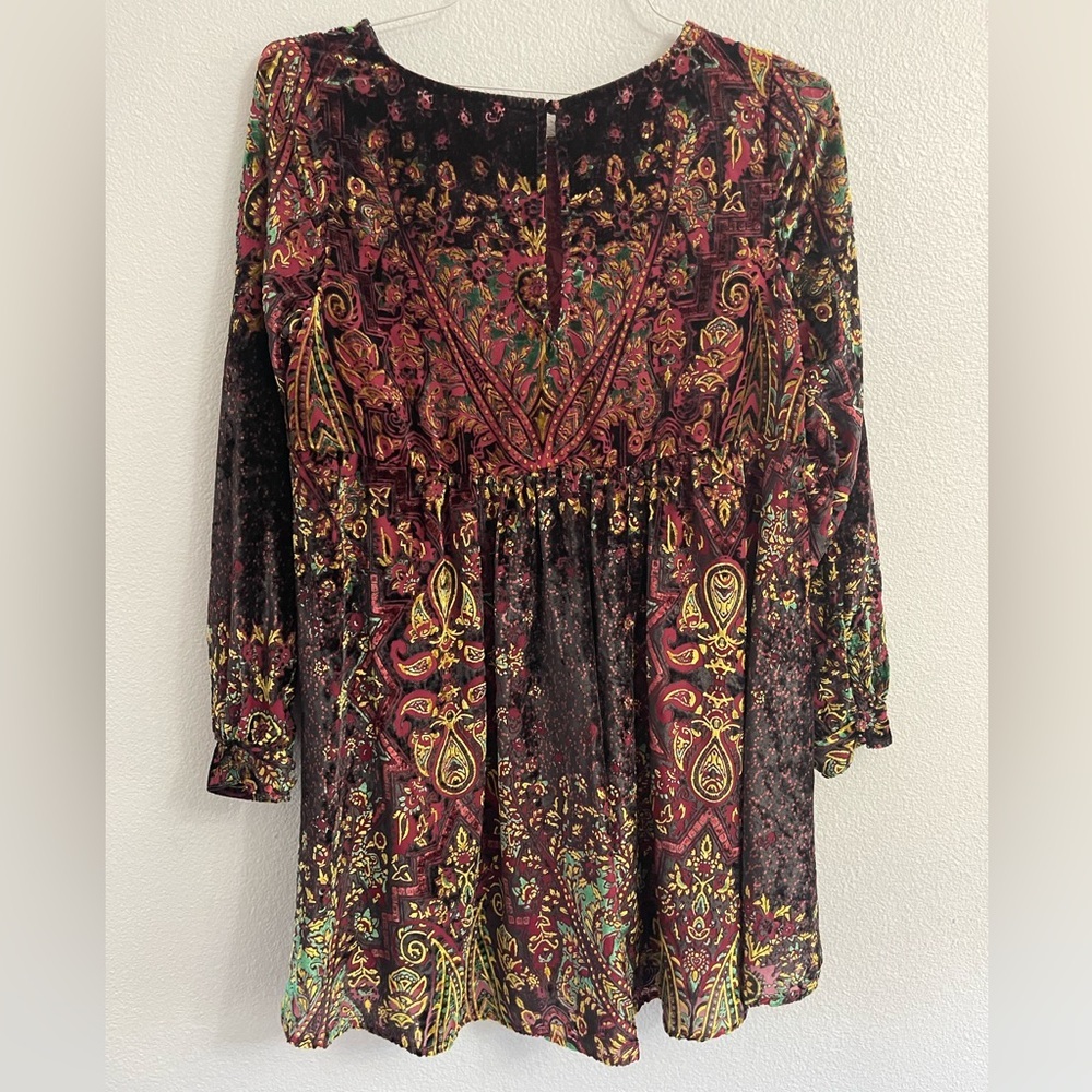 Free People Mirror Mirror Velvet Burnout Mini Dress Size Small - Picture 11 of 13